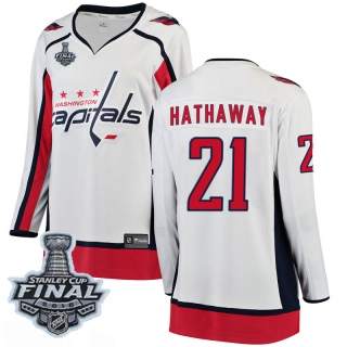 Women's Garnet Hathaway Washington Capitals Fanatics Branded Away 2018 Stanley Cup Final Patch Jersey - Breakaway White