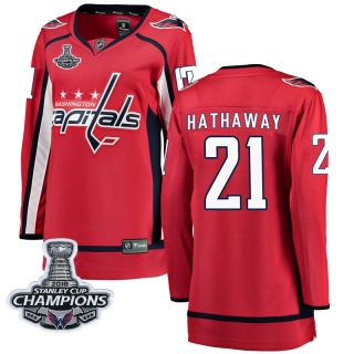 Women's Garnet Hathaway Washington Capitals Fanatics Branded Home 2018 Stanley Cup Champions Patch Jersey - Breakaway Red