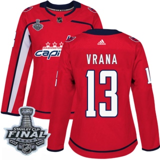 Women's Jakub Vrana Washington Capitals Adidas Home 2018 Stanley Cup Final Patch Jersey - Authentic Red