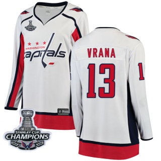 Women's Jakub Vrana Washington Capitals Fanatics Branded Away 2018 Stanley Cup Champions Patch Jersey - Breakaway White