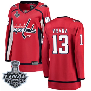 Women's Jakub Vrana Washington Capitals Fanatics Branded Home 2018 Stanley Cup Final Patch Jersey - Breakaway Red