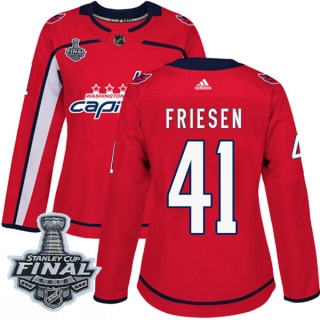 Women's Jeff Friesen Washington Capitals Adidas Home 2018 Stanley Cup Final Patch Jersey - Authentic Red