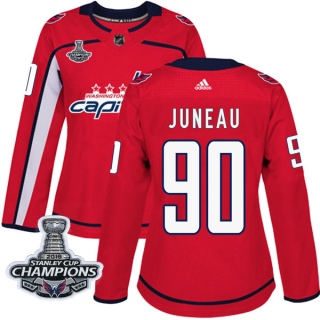 Women's Joe Juneau Washington Capitals Adidas Home 2018 Stanley Cup Champions Patch Jersey - Authentic Red