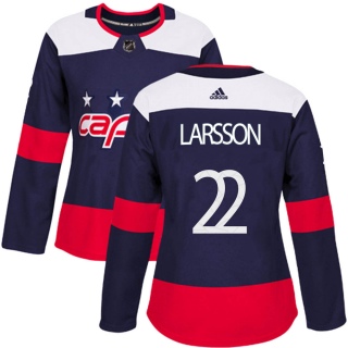 Women's Johan Larsson Washington Capitals Adidas 2018 Stadium Series Jersey - Authentic Navy Blue