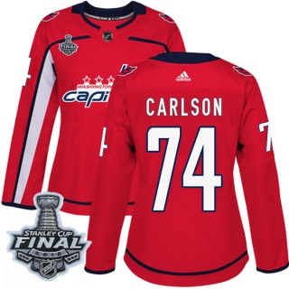 Women's John Carlson Washington Capitals Adidas Home 2018 Stanley Cup Final Patch Jersey - Authentic Red