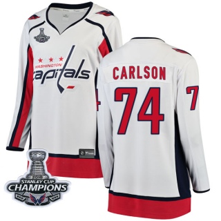 Women's John Carlson Washington Capitals Fanatics Branded Away 2018 Stanley Cup Champions Patch Jersey - Breakaway White