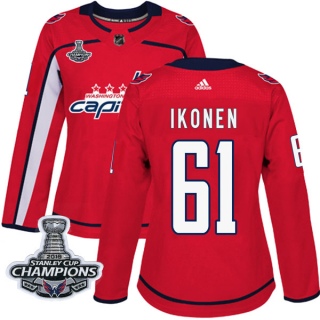 Women's Juuso Ikonen Washington Capitals Adidas Home 2018 Stanley Cup Champions Patch Jersey - Authentic Red
