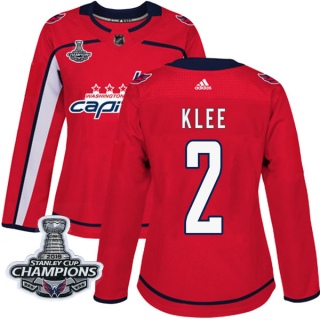Women's Ken Klee Washington Capitals Adidas Home 2018 Stanley Cup Champions Patch Jersey - Authentic Red