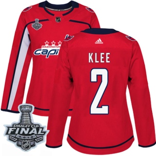 Women's Ken Klee Washington Capitals Adidas Home 2018 Stanley Cup Final Patch Jersey - Authentic Red