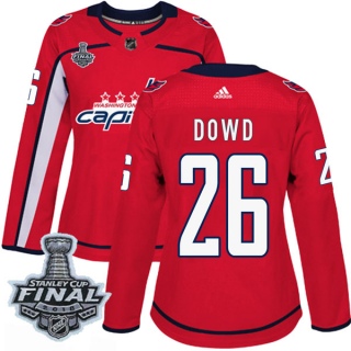 Women's Nic Dowd Washington Capitals Adidas Home 2018 Stanley Cup Final Patch Jersey - Authentic Red