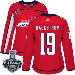 Women's Nicklas Backstrom Washington Capitals Adidas Home 2018 Stanley Cup Final Patch Jersey - Authentic Red