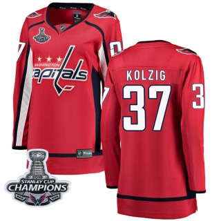 Women's Olaf Kolzig Washington Capitals Fanatics Branded Home 2018 Stanley Cup Champions Patch Jersey - Breakaway Red