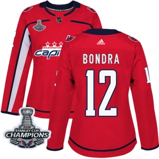 Women's Peter Bondra Washington Capitals Adidas Home 2018 Stanley Cup Champions Patch Jersey - Authentic Red