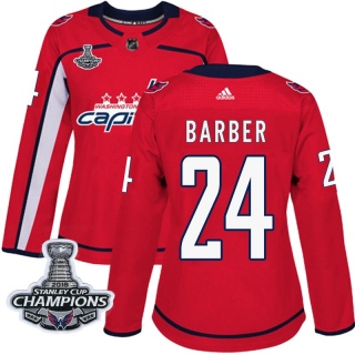 Women's Riley Barber Washington Capitals Adidas Home 2018 Stanley Cup Champions Patch Jersey - Authentic Red