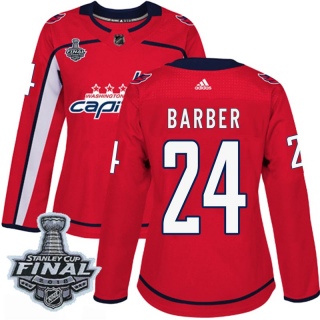 Women's Riley Barber Washington Capitals Adidas Home 2018 Stanley Cup Final Patch Jersey - Authentic Red