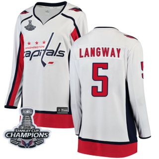 Women's Rod Langway Washington Capitals Fanatics Branded Away 2018 Stanley Cup Champions Patch Jersey - Breakaway White