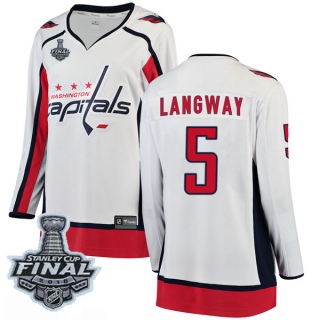 Women's Rod Langway Washington Capitals Fanatics Branded Away 2018 Stanley Cup Final Patch Jersey - Breakaway White