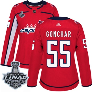 Women's Sergei Gonchar Washington Capitals Adidas Home 2018 Stanley Cup Final Patch Jersey - Authentic Red