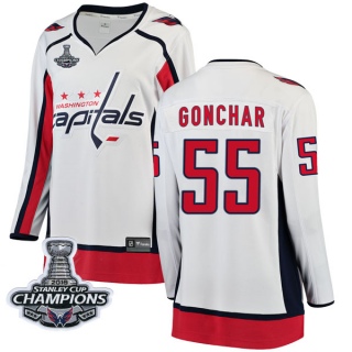 Women's Sergei Gonchar Washington Capitals Fanatics Branded Away 2018 Stanley Cup Champions Patch Jersey - Breakaway White