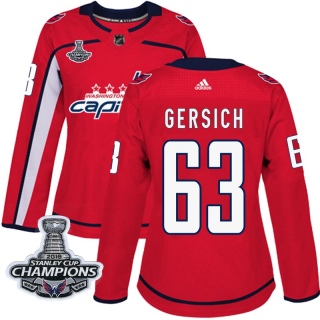 Women's Shane Gersich Washington Capitals Adidas Home 2018 Stanley Cup Champions Patch Jersey - Authentic Red
