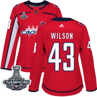 Women's Tom Wilson Washington Capitals Adidas Home 2018 Stanley Cup Champions Patch Jersey - Authentic Red