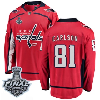 Youth Adam Carlson Washington Capitals Fanatics Branded Home 2018 Stanley Cup Final Patch Jersey - Breakaway Red