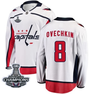 Youth Alexander Ovechkin Washington Capitals Fanatics Branded Away 2018 Stanley Cup Champions Patch Jersey - Breakaway White