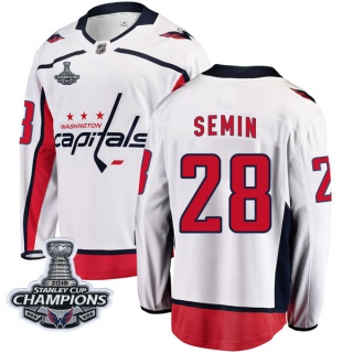 Youth Alexander Semin Washington Capitals Fanatics Branded Away 2018 Stanley Cup Champions Patch Jersey - Breakaway White