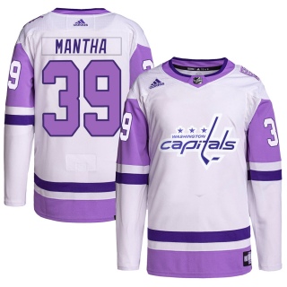 Youth Anthony Mantha Washington Capitals Adidas Hockey Fights Cancer Primegreen Jersey - Authentic White/Purple