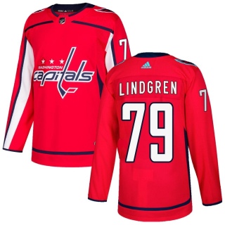 Youth Charlie Lindgren Washington Capitals Adidas Home Jersey - Authentic Red