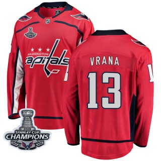 Youth Jakub Vrana Washington Capitals Fanatics Branded Home 2018 Stanley Cup Champions Patch Jersey - Breakaway Red