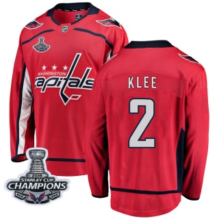Youth Ken Klee Washington Capitals Fanatics Branded Home 2018 Stanley Cup Champions Patch Jersey - Breakaway Red