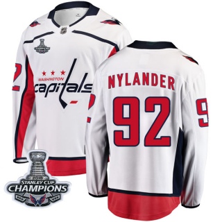 Youth Michael Nylander Washington Capitals Fanatics Branded Away 2018 Stanley Cup Champions Patch Jersey - Breakaway White