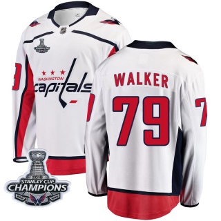 Youth Nathan Walker Washington Capitals Fanatics Branded Away 2018 Stanley Cup Champions Patch Jersey - Breakaway White