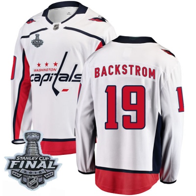 Youth Nicklas Backstrom Washington Capitals Fanatics Branded Away 2018 Stanley Cup Final Patch Jersey - Breakaway White