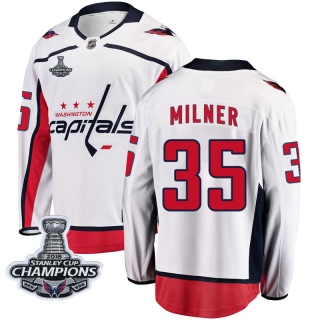 Youth Parker Milner Washington Capitals Fanatics Branded Away 2018 Stanley Cup Champions Patch Jersey - Breakaway White