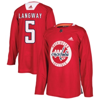 Youth Rod Langway Washington Capitals Adidas Practice Jersey - Authentic Red