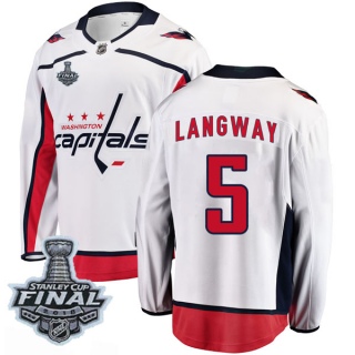 Youth Rod Langway Washington Capitals Fanatics Branded Away 2018 Stanley Cup Final Patch Jersey - Breakaway White