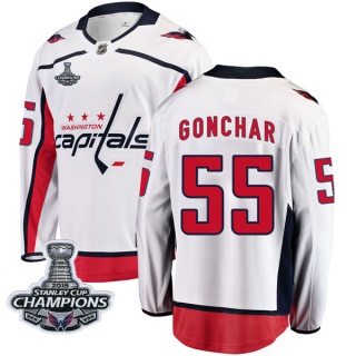 Youth Sergei Gonchar Washington Capitals Fanatics Branded Away 2018 Stanley Cup Champions Patch Jersey - Breakaway White