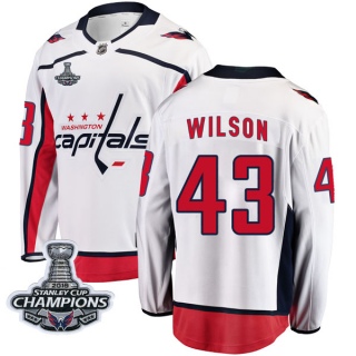 Youth Tom Wilson Washington Capitals Fanatics Branded Away 2018 Stanley Cup Champions Patch Jersey - Breakaway White