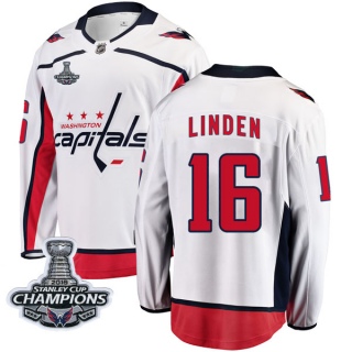 Youth Trevor Linden Washington Capitals Fanatics Branded Away 2018 Stanley Cup Champions Patch Jersey - Breakaway White