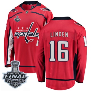 Youth Trevor Linden Washington Capitals Fanatics Branded Home 2018 Stanley Cup Final Patch Jersey - Breakaway Red